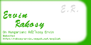 ervin rakosy business card
